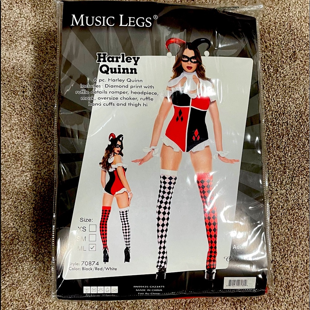 Harley Quinn Costume - Size ML New in package